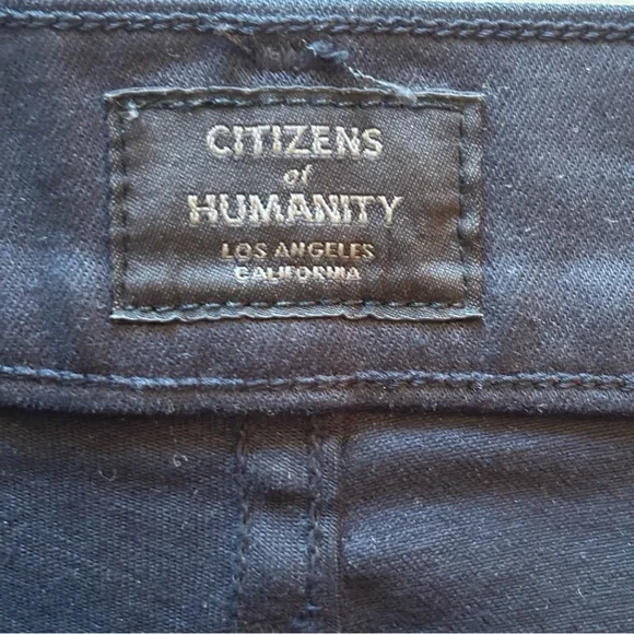 Citizens of Humanity Waxed Olivia Hi Rise Slim Black Shimmery Jeans Pants Sz 27 - Picture 15 of 16